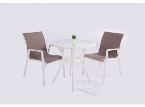 שולחן 72 לבן ו2 כסא אביב