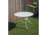 שולחן אלומיניום 105 ס"מ עגול לבן