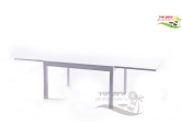 שולחן אלומיניום 100*140 נפתח ל-280 זכוכית לבן